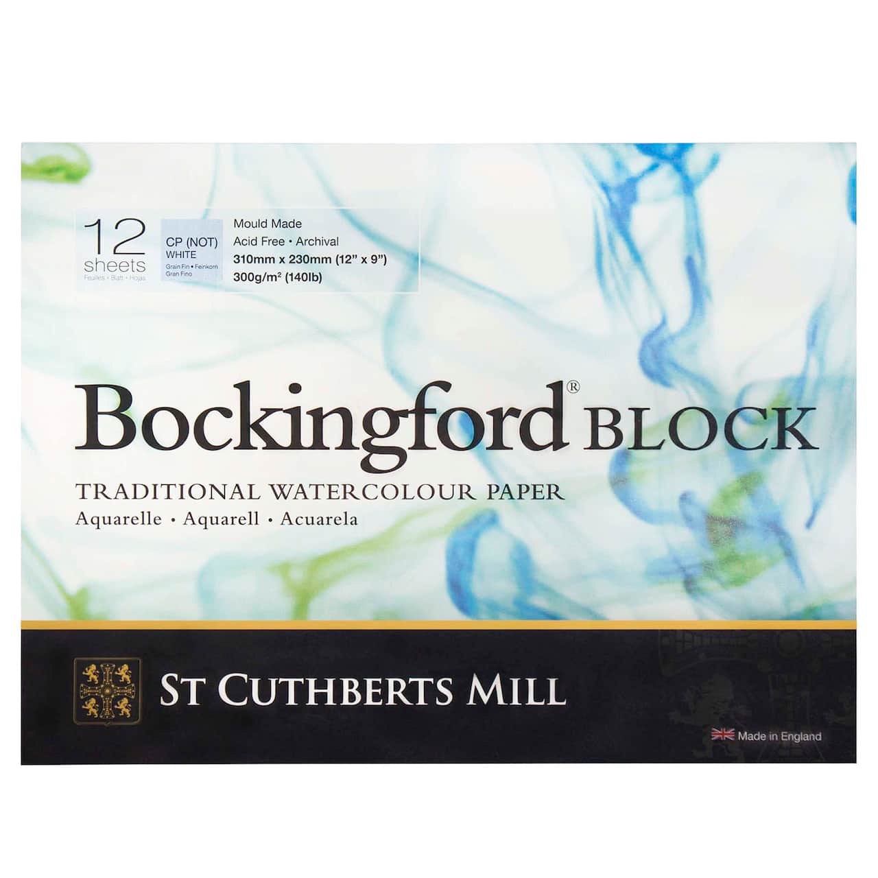 Bockingford® White Cold Pressed Watercolor Paper Block, 12 Sheets